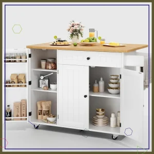 Portable Kitchen Island Cart with Storage