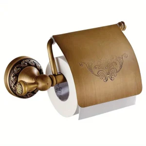 Vintage Wall Mounted Single Roll Brass Tissue Dispenser