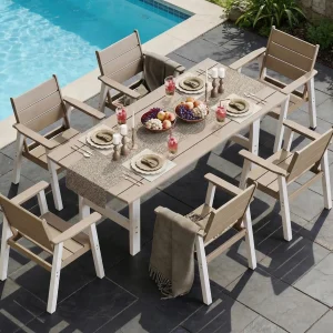 Outdoor Dining Set for 6, 7-Piece Patio Table and Chairs Set