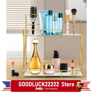Makeup Organizer, 2-Tier Bathroom Organizer Countertop