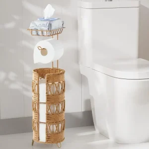 Toilet Paper Holder, Handmade Rattan Toilet Paper Roll Holder