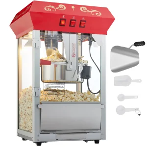 SucceBuy 8/12Oz Electric Popcorn Maker Commercial Popper Machine Automatic Corn Cookware with Scoop Spoon