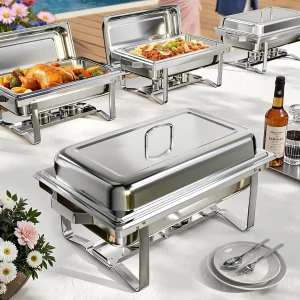 2/4/6Pack Chafing Dish Buffet Set Stainless Steel 8QT Food Servers and Warmers