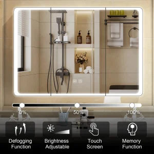 led mirror bathroom Large LED Lighted Medicine Cabinet