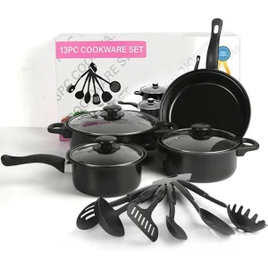 13PCS Non-Stick Pots and Pans Set Kitchen Cookware