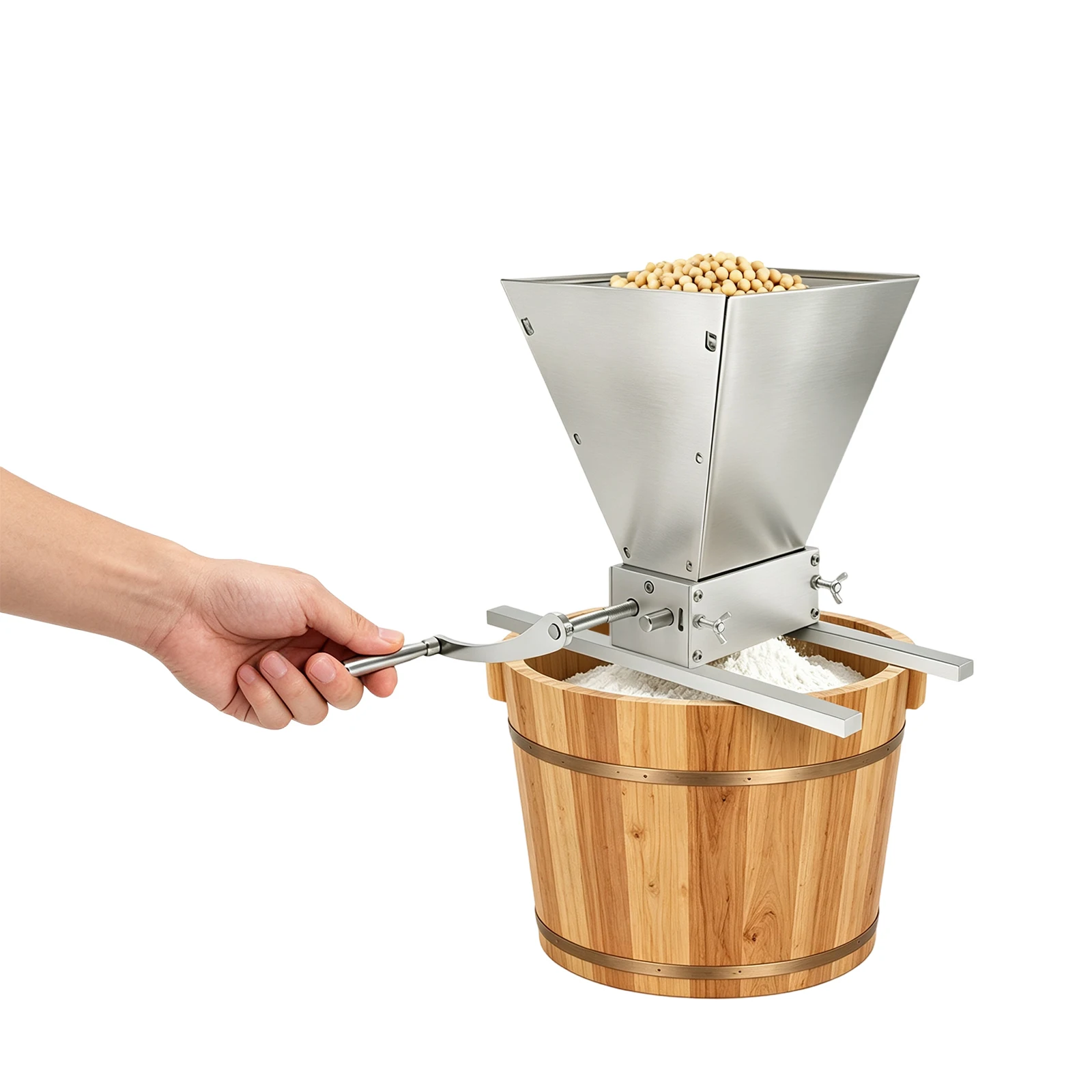 Adjustable Grain Mill Grinder with 2 Carbon Steel Rollers, 4 liters Premium Grain Mill Grinder - Image 1