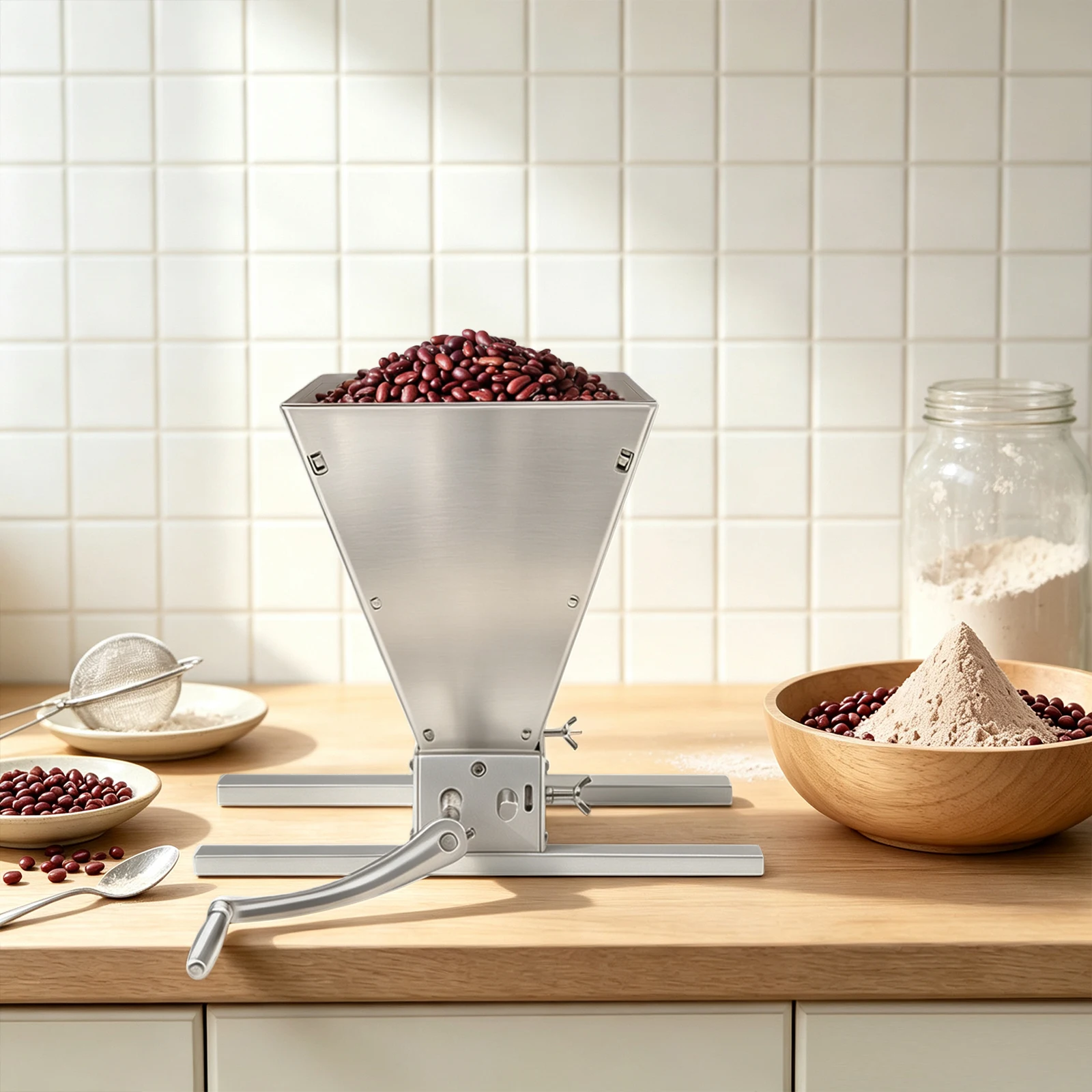 Adjustable Grain Mill Grinder with 2 Carbon Steel Rollers, 4 liters Premium Grain Mill Grinder - Image 8