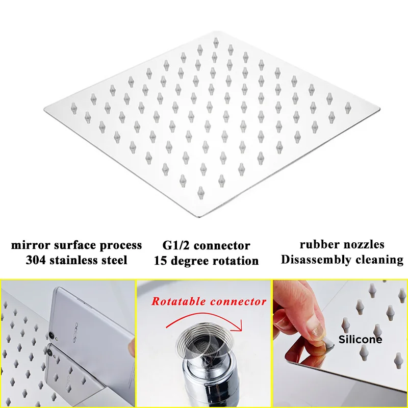 Wholesale And Retail 40cm * 40cm Rainfall Shower Head 16 Inch Ceiling Rain Shower Rain Shower Head 16 Inch - Image 3