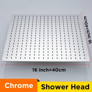 Wholesale And Retail 40cm * 40cm Rainfall Shower Head 16 Inch Ceiling Rain Shower Rain Shower Head 16 Inch - Thumbnail Image 9