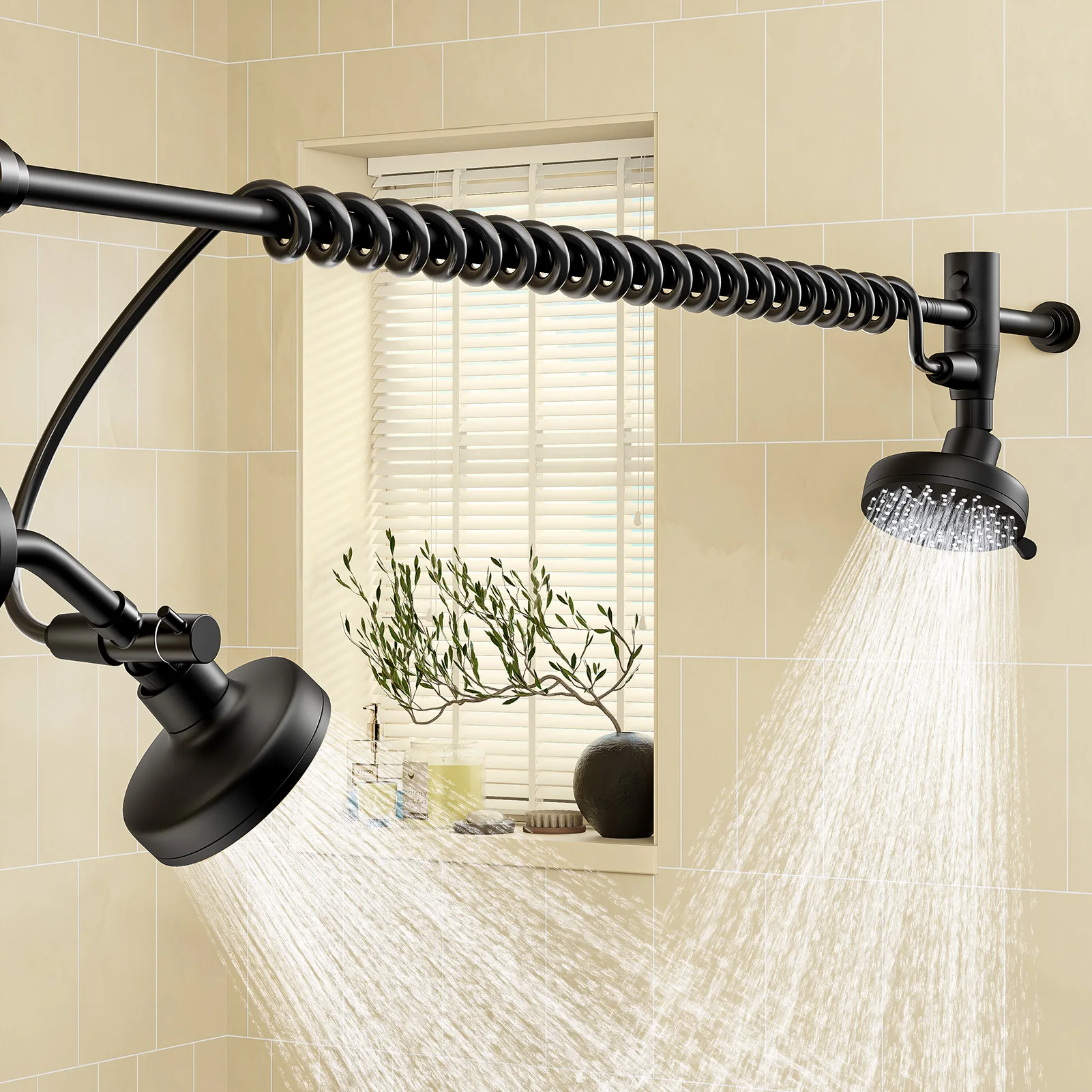 Tandem Shower Head For Couples, Dual Shower Head with Original Adjustable Slider - Image 1