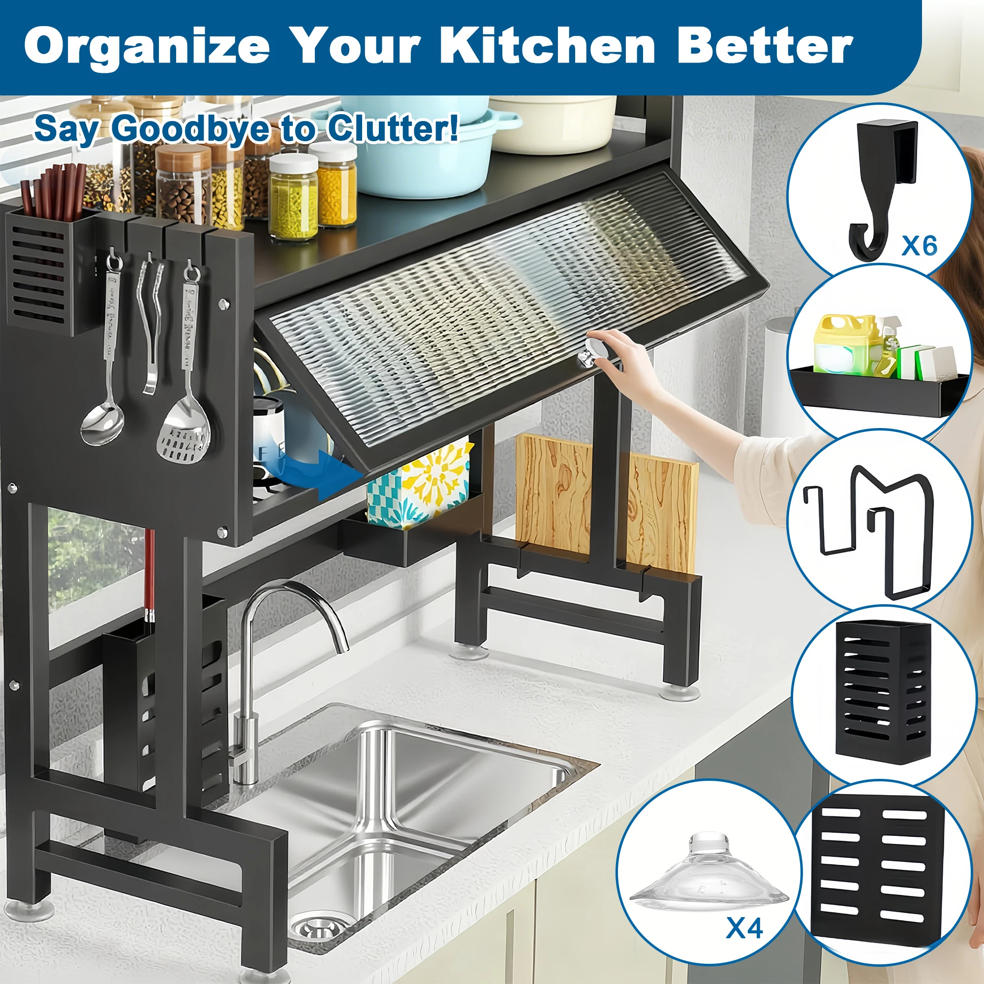 Extra long Drying Rack for Kitchen Sink, Space Saving Dish Rack - Image 7