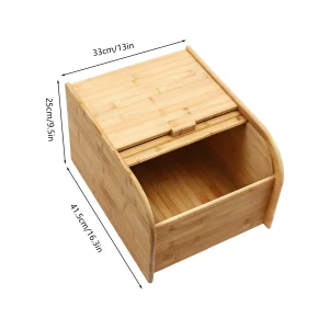 15kg Bamboo Rice Container Large Capacity Grain Storage Box Airtight Dry Food Bin - Thumbnail Image 9