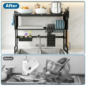 Extra long Drying Rack for Kitchen Sink, Space Saving Dish Rack - Thumbnail Image 3