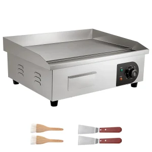 SucceBuy Commercial Electric Griddle 122-570°F Adjustable Temp Control Stainless Steel Countertop