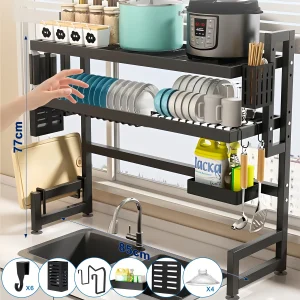 Extra long Drying Rack for Kitchen Sink, Space Saving Dish Rack - Thumbnail Image 8