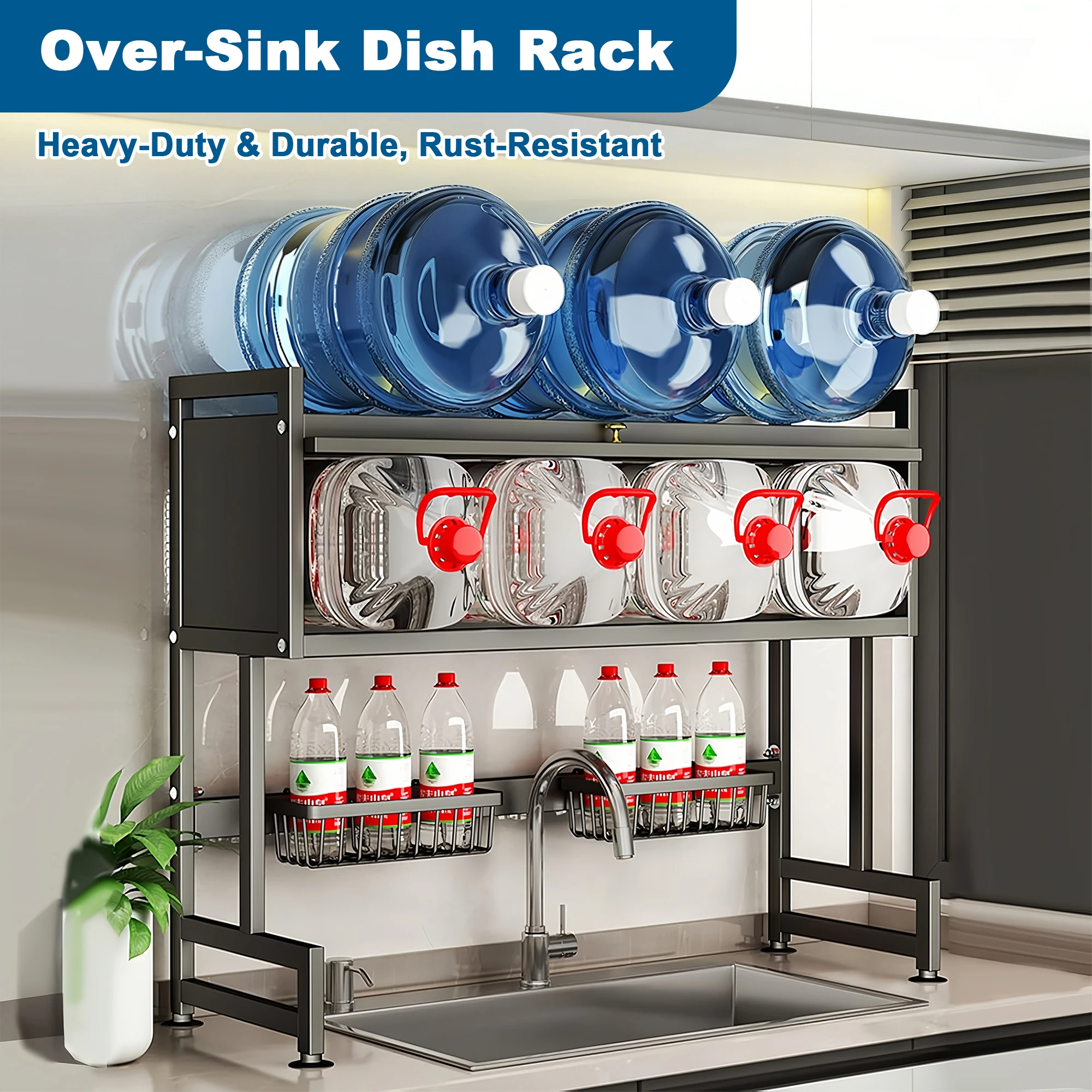 Extra long Drying Rack for Kitchen Sink, Space Saving Dish Rack - Image 2