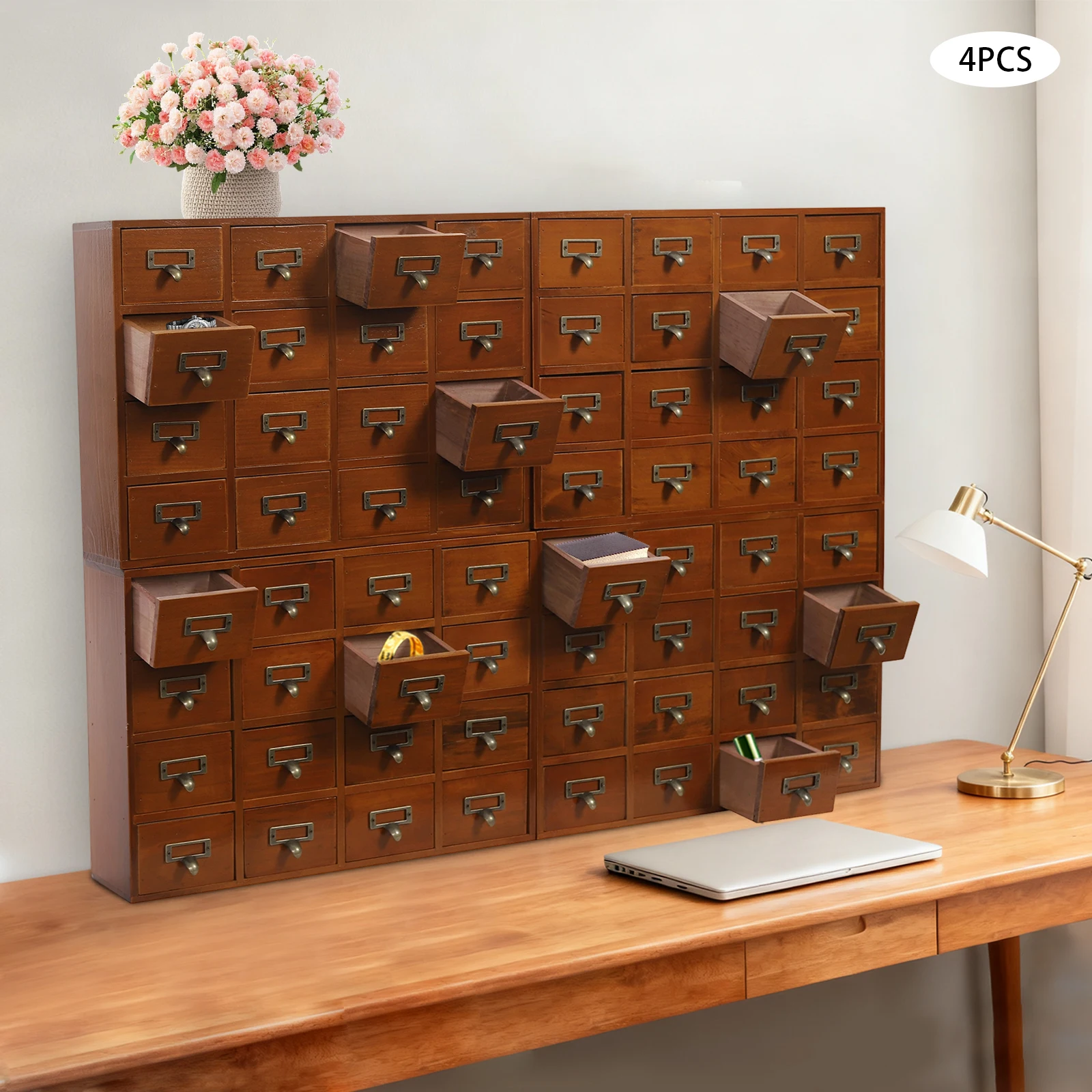 64 Drawer Storage Cabinet 4 Sets Combination Practical Multi Compartment Design - Image 2