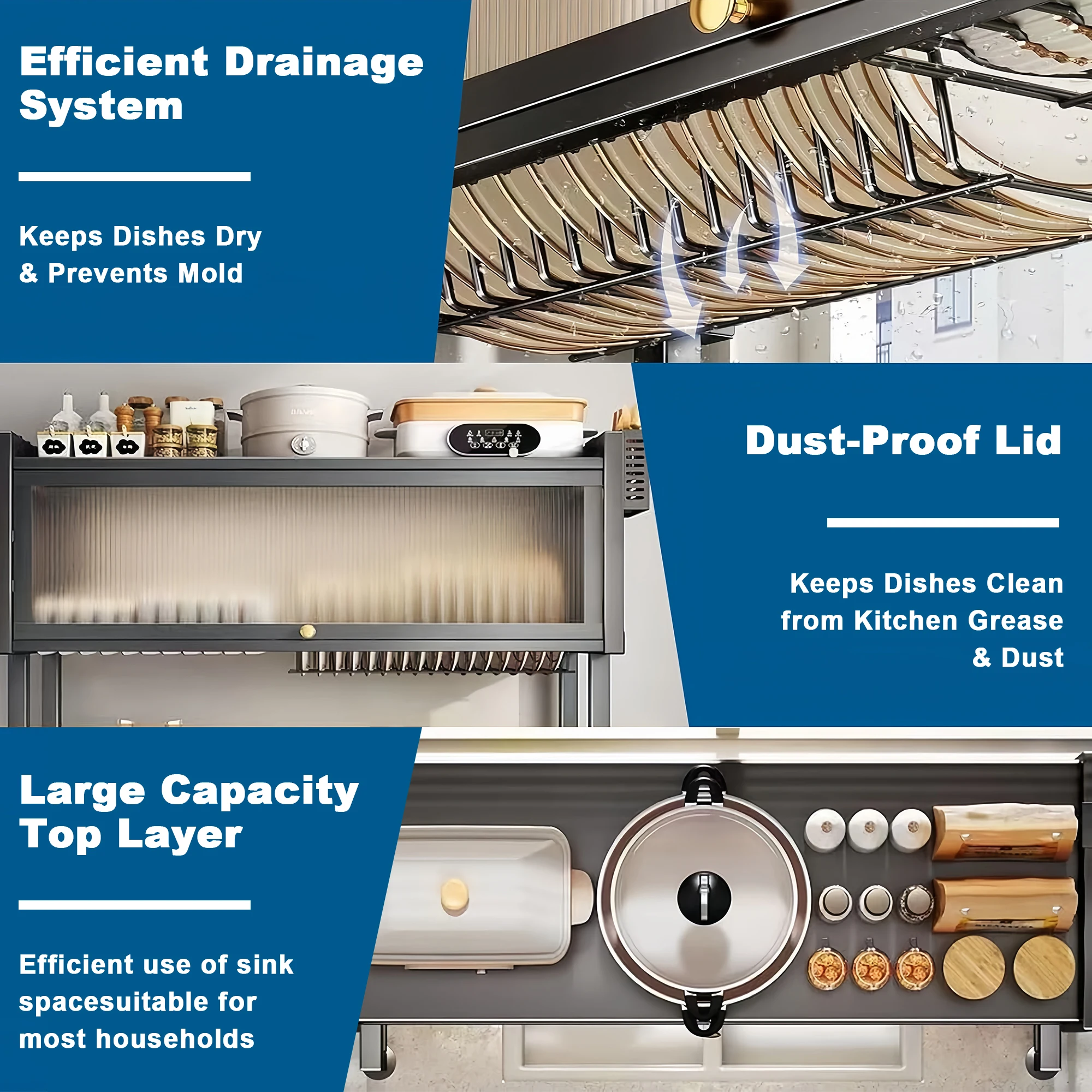 Extra long Drying Rack for Kitchen Sink, Space Saving Dish Rack - Image 5