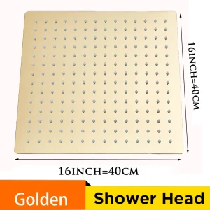 Wholesale And Retail 40cm * 40cm Rainfall Shower Head 16 Inch Ceiling Rain Shower Rain Shower Head 16 Inch - Thumbnail Image 8