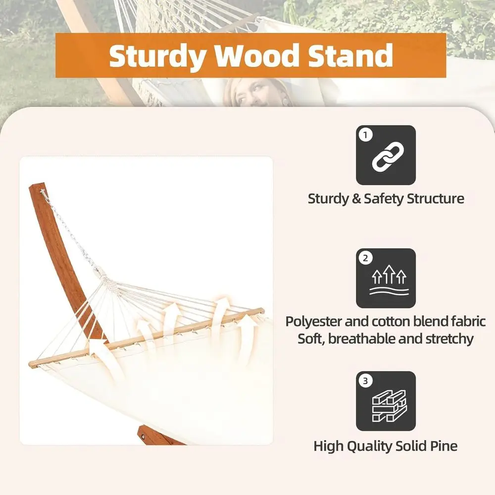 13 T Hammock with Stand, Heavy Duty Hammock Stand, 2 Person Heavy Large Hammock - Image 4