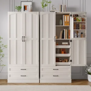 6 Door Kitchen Pantry Cabinet Pantry Storage Cabinet with Shelves, 71" Tall - Thumbnail Image 5
