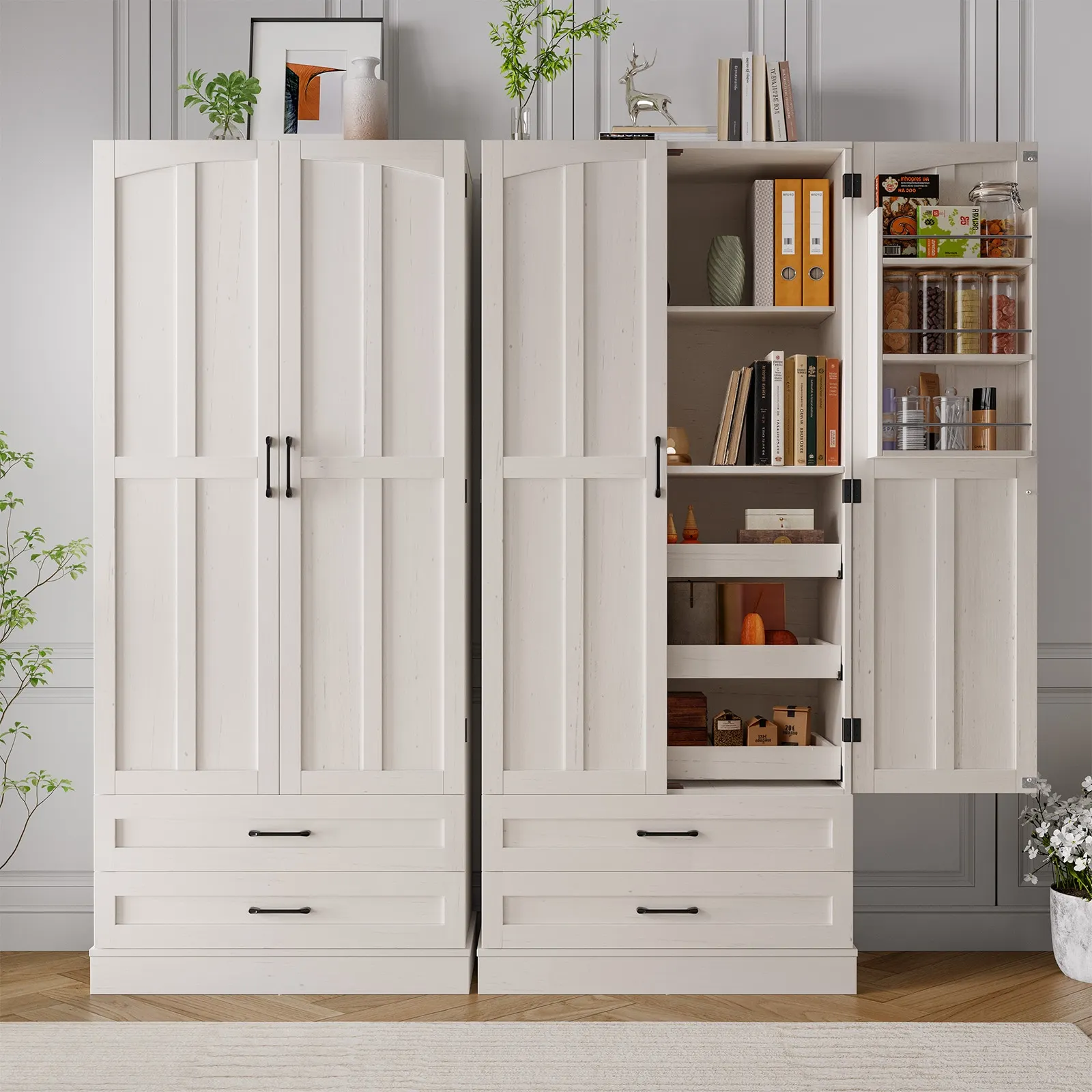 6 Door Kitchen Pantry Cabinet Pantry Storage Cabinet with Shelves, 71" Tall - Image 5