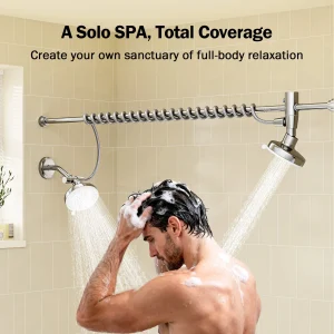 Tandem Shower Head For Couples, Dual Shower Head with Original Adjustable Slider - Thumbnail Image 6
