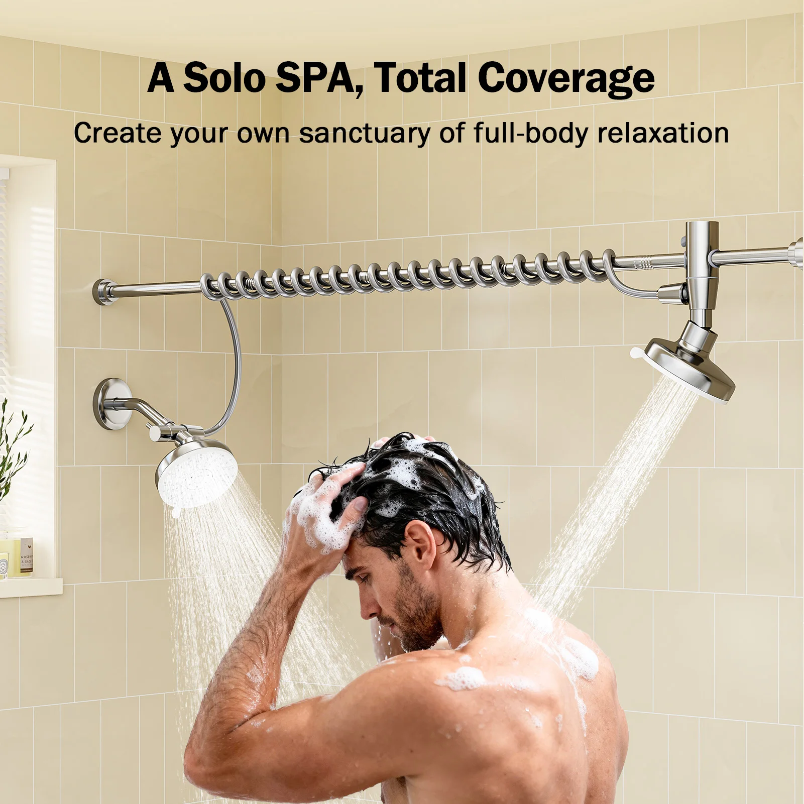 Tandem Shower Head For Couples, Dual Shower Head with Original Adjustable Slider - Image 6