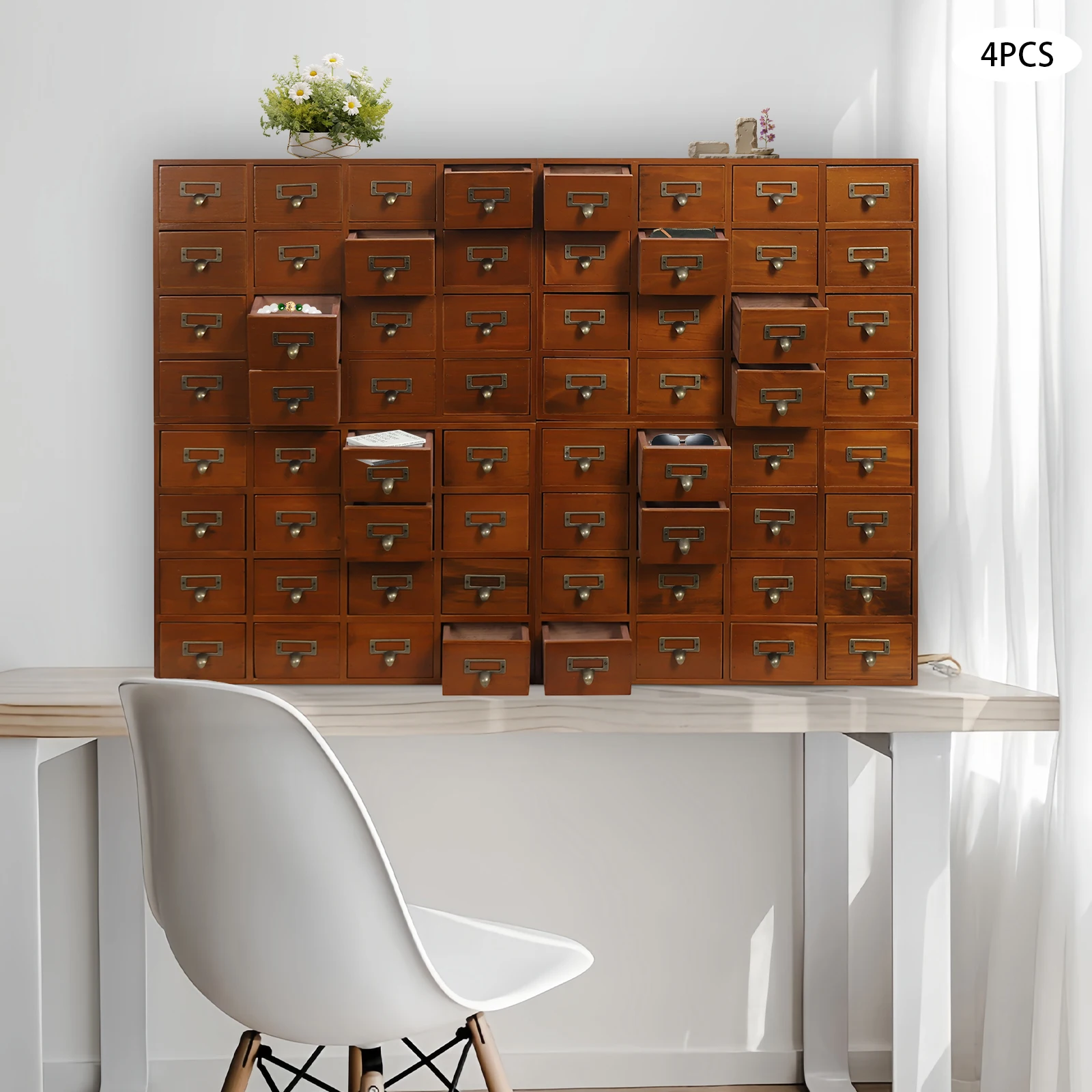 64 Drawer Storage Cabinet 4 Sets Combination Practical Multi Compartment Design - Image 4