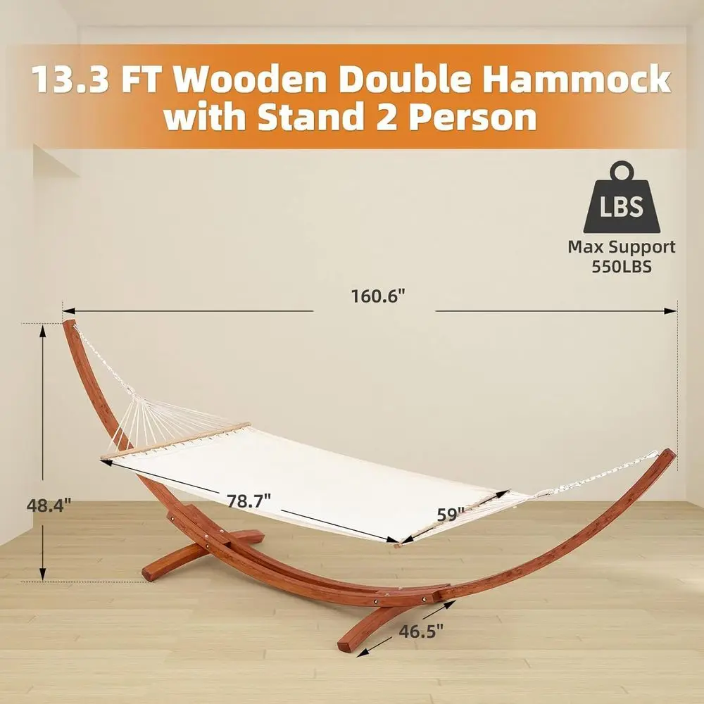 13 T Hammock with Stand, Heavy Duty Hammock Stand, 2 Person Heavy Large Hammock - Image 3