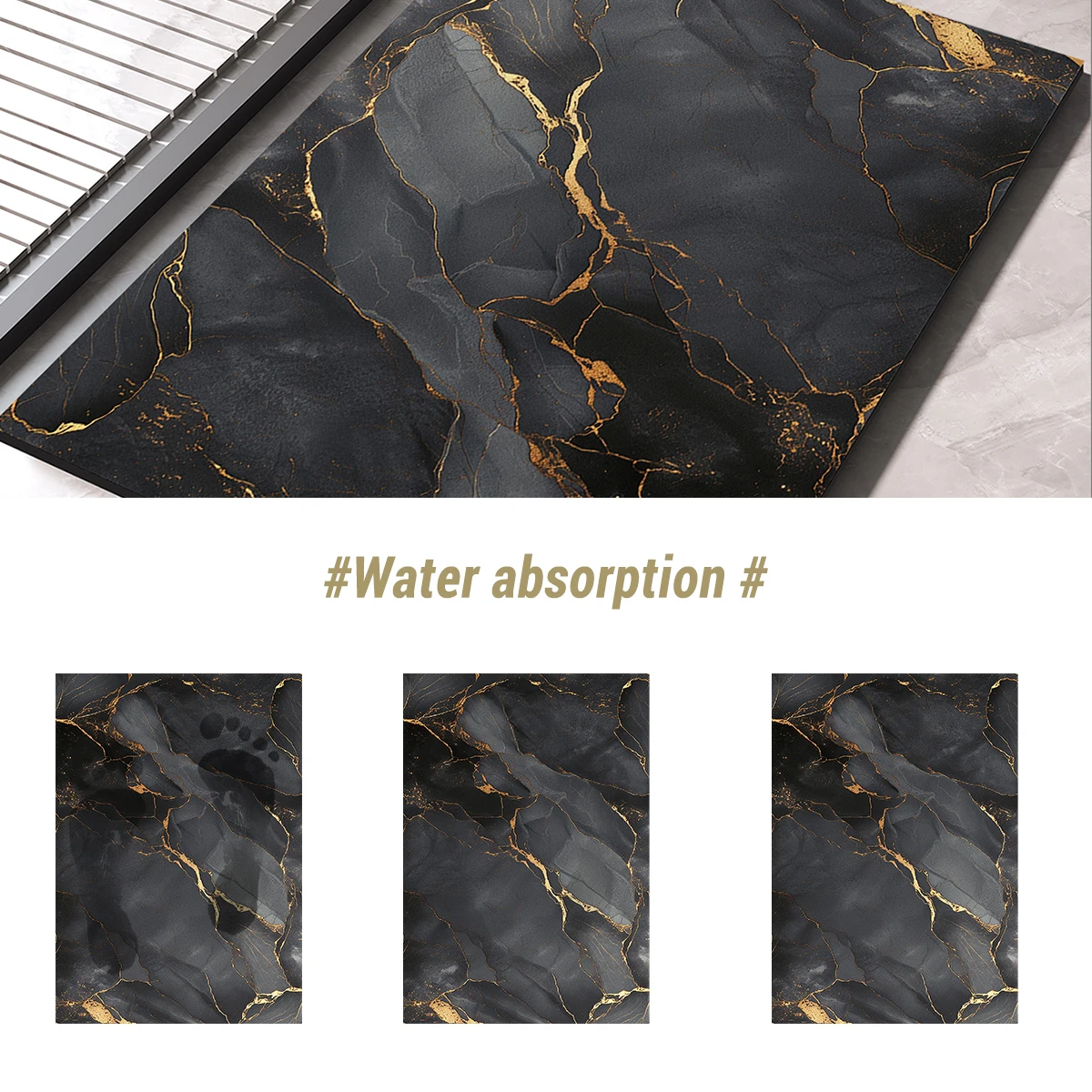 Luxury Bath Mat Bathroom Rug Super Absorbent Foot Floor Mats Quick Dry Non-Slip Shower - Image 5
